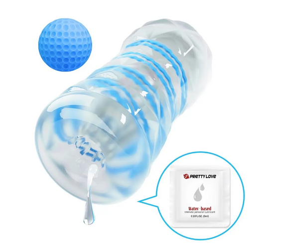 Мастурбатор із внутрішньою спіральною структурою і стимулювальною кулькою Pretty Love — Transparent masturbator Sex Aura | Зображення 2