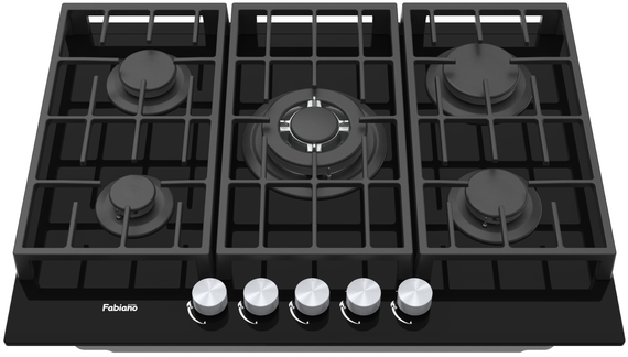 Варильна поверхня газова Fabiano FHG 8255 VGHT Black Glass 8111.406.1479