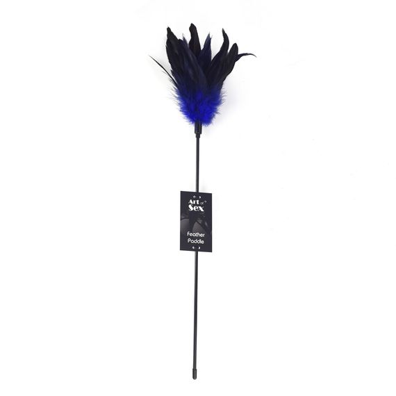 Лоскітка з пером півня Art of Sex – Feather Paddle, синя | Зображення 2