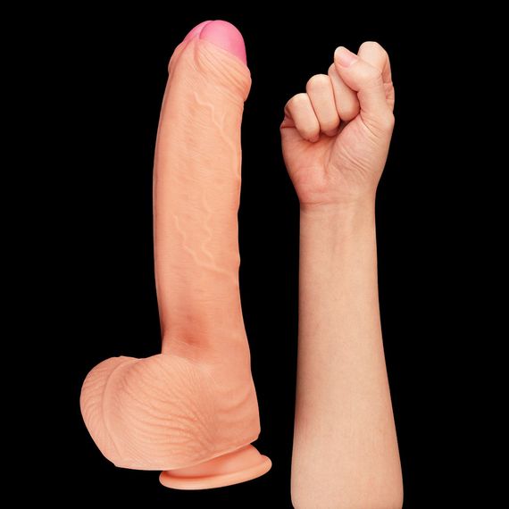 Фалоімітатор - Dual-Layered Silicone Cock 11" Flesh Sex Aura | Зображення 1