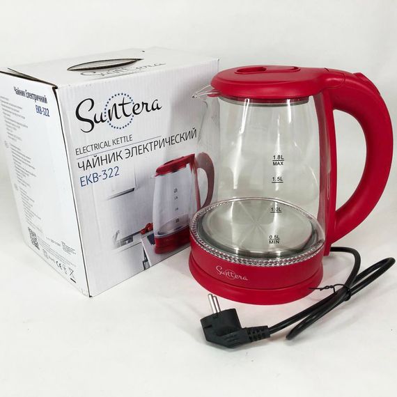 Електрочайник чайник з підсвічуванням Suntera EKB-322R 1500 Вт, Електрочайник чайний UR-48 | Зображення 5