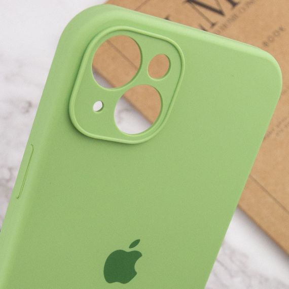 Чехол Silicone Case Full Camera Protective (AA) для Apple iPhone 13 (6.1") Мятный / Mint | Зображення 4