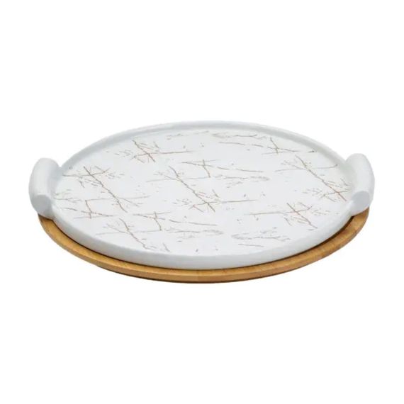 Тортовница фарфоровая со стеклянной крышкой 29 см HP1204 | Зображення 3