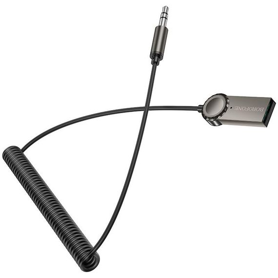 Bluetooth аудіо ресивер Borofone BC56 Peaceful (AUX 3.5mm+USB-A) Metal gray | Зображення 1