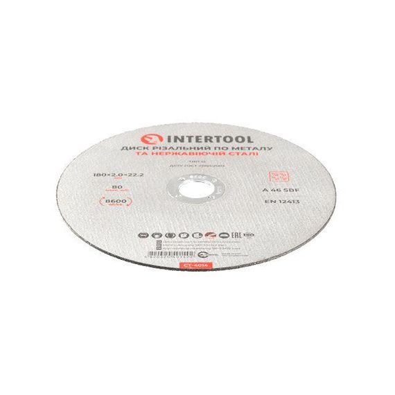 Диск відрізний по металу 180*2.0*22.2 мм INTERTOOL CT-4014 | Зображення 2
