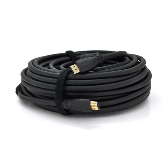 Кабель Ritar PL-HD347 HDMI-HDMI 19+1, Ultra HD 4Kx2K, 2160P, 10.0m, v2,0, OD-8.5mm, с фильтром, круглый Black, коннектор Gold,