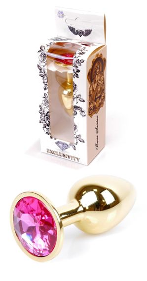 Анальний затор Boss Series - Jewellery Gold PLUG Pink S, BS6400017 sexstyle