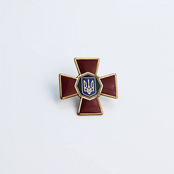 Значок Dobroznak Національної гвардії України Червоний 24х24 мм (#5223)