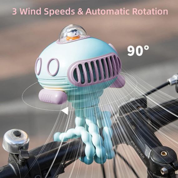 Мультифункціональний вентилятор Submarine F18 with music and battery 4000 mAh Blue | Зображення 5