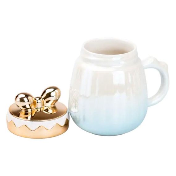 Чашка фарфоровая 500 мл с крышкой Голубая HP7194BL | Зображення 1