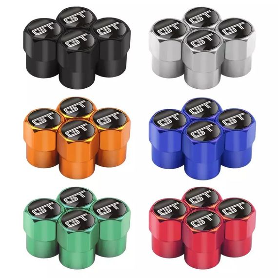 Колпачки для колес на золотник ниппель ниппеля золотник автомобиля авто автомобильных колес Mustang черный | Зображення 2