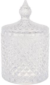 Цукорниця скляна "Crystal Glass" 300мл зі скляною кришкою, прозора