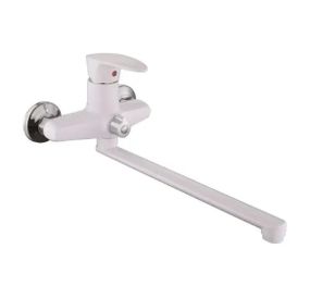 Змішувач для ванни Plamix Cezar-006 EURO SET White (з шлангом, лійкою та кронштейном) (PM0666)