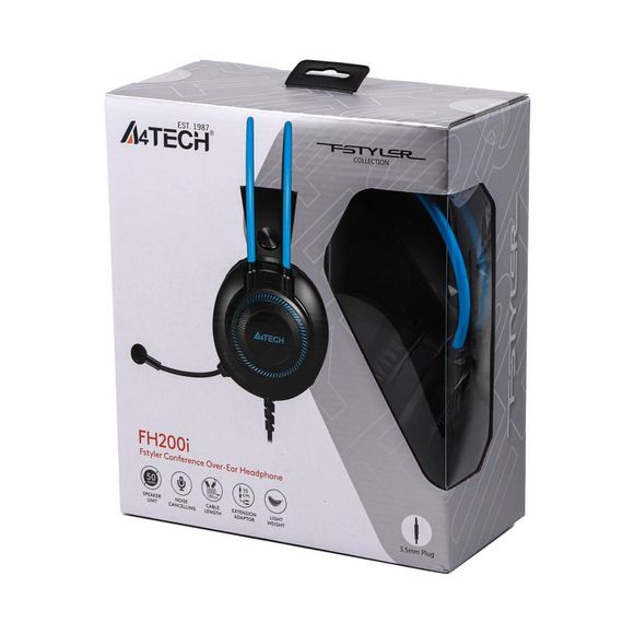Навушники A4-Tech FH200i (Blue) з мікрофоном,колір сірий + блакитний | Зображення 4