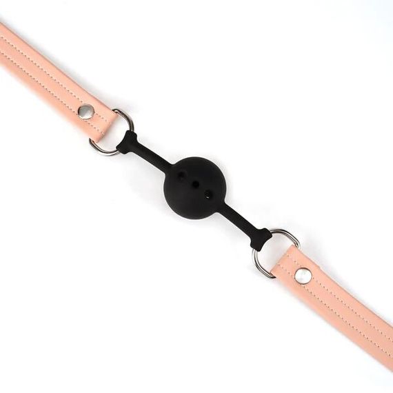 Повітропроникний кляп Liebe Seele Dark Candy Pink Ball Gag, силіконова кулька, діаметр 4,3 см | Зображення 2