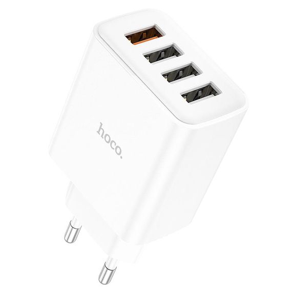 МЗП Hoco C102A Fuerza QC3.0 (4USB-A) White