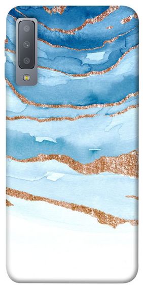 Чохол IBANAN Небесно-золотий мармур для Samsung A750 Galaxy A7 (2018)