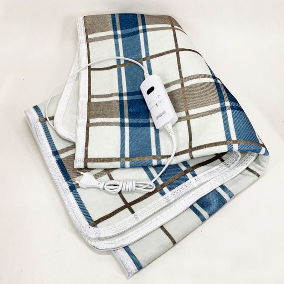 Електропростирадло односпальне 70х150 см тепле електро простирадло ковдра з підігрівом клітина JP-17