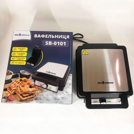 Електровафельниця для бельгійських вафель SeaBreeze SB-0101 1200 Вт, Якісна вафельниця для вафель | Зображення 2