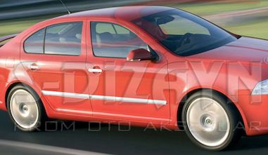 Накладки на молдинги (4 шт, нерж.) Carmos - Турецька сталь для Skoda Octavia II A5 2010-2013рр | Зображення 1