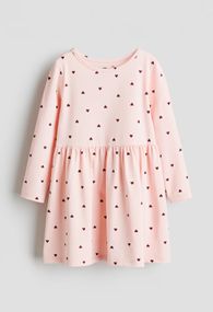 Дитяча бавовняна сукня для дівчинки H&M 92 см Світло-рожева (25120305A)