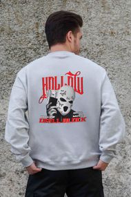 Утеплений оверсайз світшот на флісі з принтом Without Hollow Gray