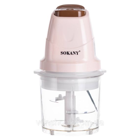 Чоппер измельчитель с чашей на 0.7 л кухонный электрический 250 Вт бежевый Sokany SK-06009BE | Зображення 2