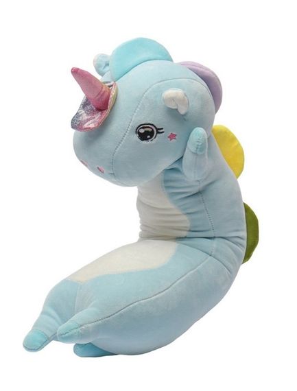 М'яка іграшка подушка Єдиноріг-батон плюшева 90 см Блакитний | Зображення 4