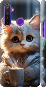 Чохол на Realme 5 Білий кіт "5646m-1862-2448"
