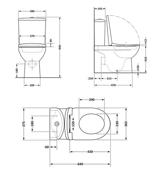 Унітаз підлоговий Qtap Jay Ultra Quiet з сидінням Slim Duroplast/ Soft-close/ Quick Release QT07222175TW | Зображення 9