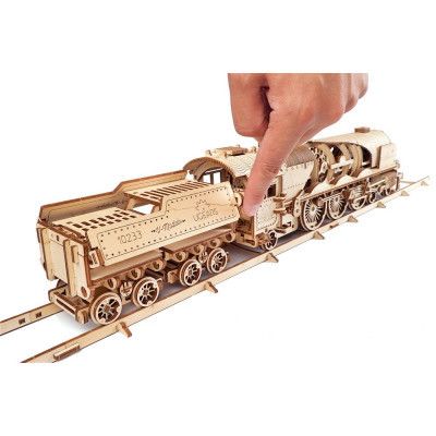 Конструктор Ugears Локомотив з тендером V-Експрес (70058) | Зображення 1