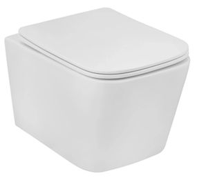 Унітаз підвісний безобідковий Kroner Eifel WHI483429 TORNADO з сидінням (KE483429WHIT) (CV032966)