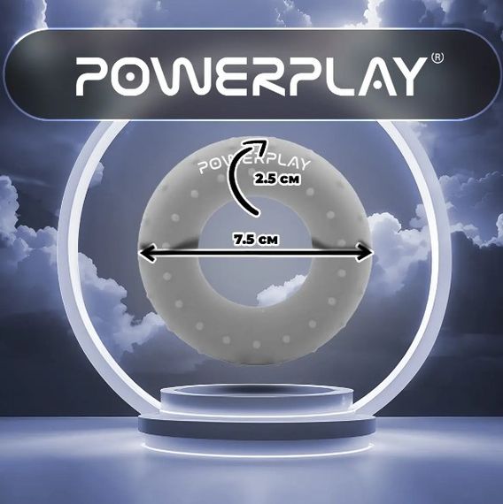 Еспандер кистьовий силіконовий PowerPlay PP-4338 Hand Grip Large 25 кг Сірий (PP_4338_Grey_25kg) | Зображення 1