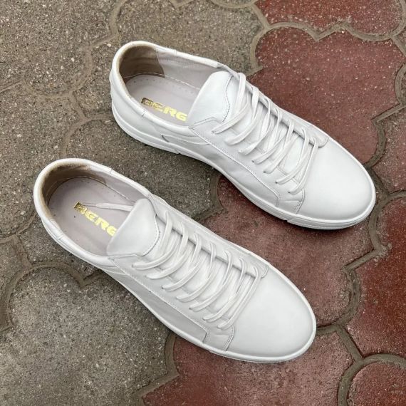 Белые кожаные кеды Berg 48 размер | Зображення 9