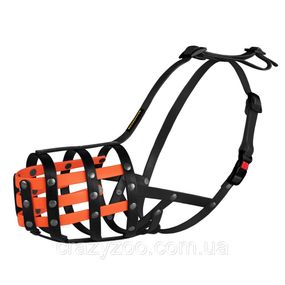 Намордник для собак Bronzedog XL Доберман Овчарка биотановый черно-оранжевый 14х32 см 4904/Т