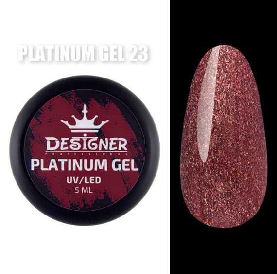 Гель-фарба P23 Designer Platinum Gel з блистками 5мл | Зображення 2