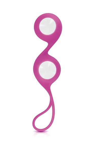 Скляні вагінальні кульки Glamy Cristal Love Balls для тренування інтимних м'язів, рожеві sexstyle | Зображення 1