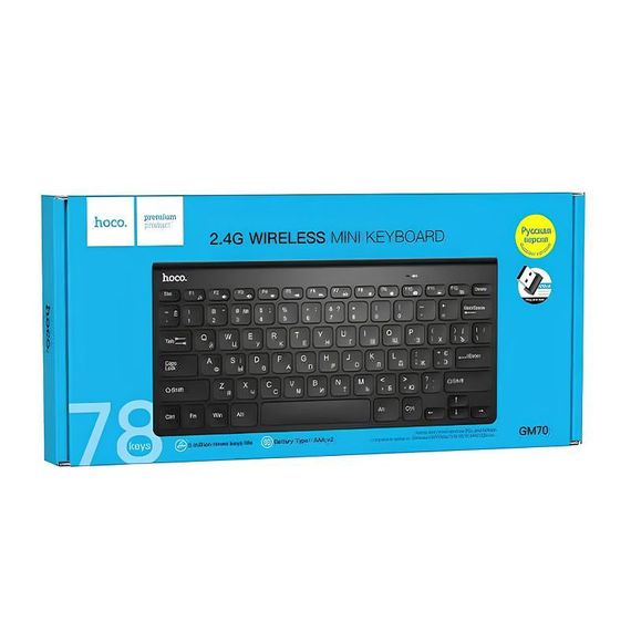 Бездротова клавіатура Hoco GM70 Dragon mini 2.4G Black | Зображення 1