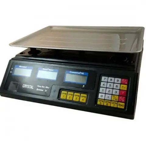 Торговые электровесы со счетчиком цены Crystal CR 50 kg 6v (2gm)