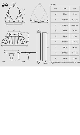 Еротичний костюм школярки з мініспідницею Obsessive Schooly 5pcs costume S/M, біло-червоний, топ, сп Sex Aura | Зображення 6