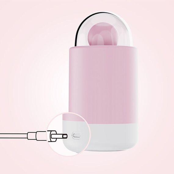 Вібратор-цукерка на паличці KISSTOY Pink Pop, зарядний кейс-нічник, 10 режимів вібрації Sex Aura | Зображення 4