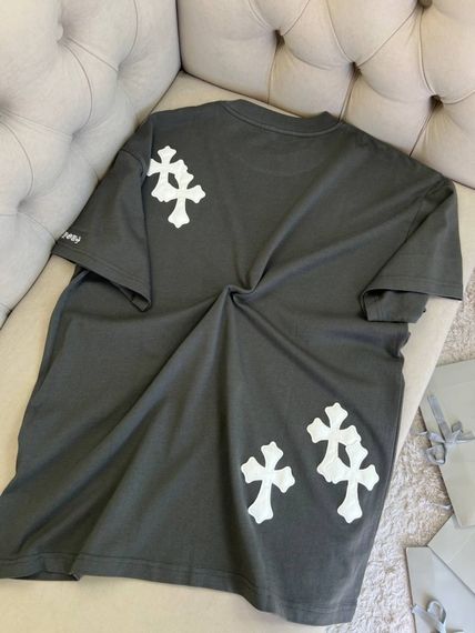 Футболка Chrome Hearts сірого кольору (білі хрести) f730 | Зображення 5