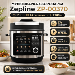 Скороварка-мультиварка Zepline ZP-00370 на 7 л, 24 програми, 2200 Вт