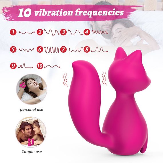 Міні-вібратор кліторальний Every Night Toys Doris у формі лисиці рожевий, 10 режимів вібрації Sex Aura | Зображення 1