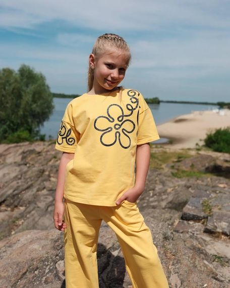 Комплект для дівчинки підлітковий (футболка+штани) Носи своє 164 Жовтий (p-14400-162472) | Зображення 7