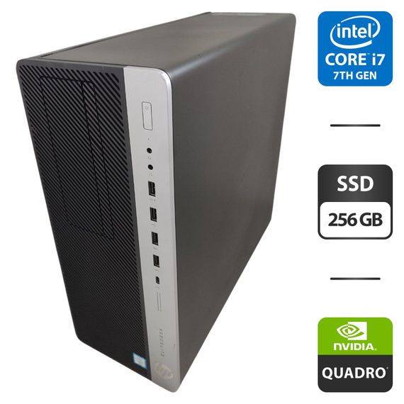 Комп'ютер HP EliteDesk 800 G3 Tower / Intel Core i7-7700 (4 (8) ядра по 3,6 - 4,2 ГГц) / 16 ГБ DDR4 / 256 ГБ SSD / nVidia Quadro M2000, 4 ГБ GDDR5, 128-біт б/в