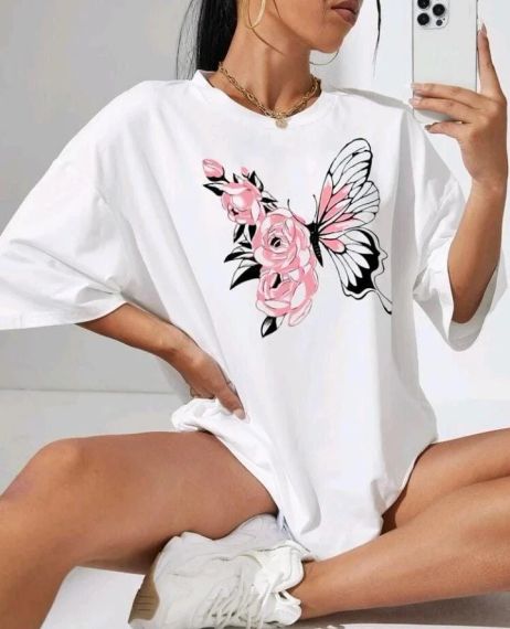 Футболка женская с принтом повседневная S Белая