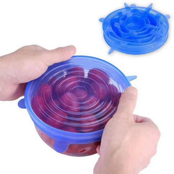 Універсальні силіконові кришки Super stretch silicone, 6 шт ∙ Набір кришок для посуду та ємностей | Зображення 5