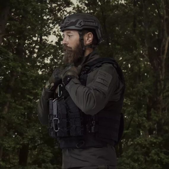 Плитоноска IBV Ukrarmor аналог IOTV, бронежилет-носій Cordura 1000 MOLLE, військова плитоноска ЗСУ, страйкбол, колір Чорний | Зображення 3