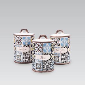 Набір керамічних ємностей Maestro MR-20005-03CS Holiday in Porto для чаю кави цукру 3 шт